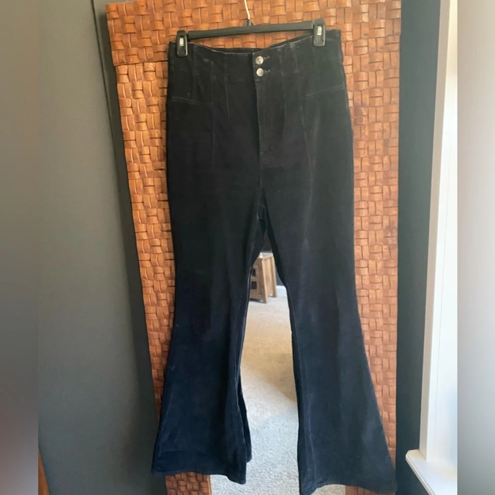 Free People Black Flared Corduroy Flare Jeans- Jayde Cord Flare Jeans 32 - Picture 3 of 9
